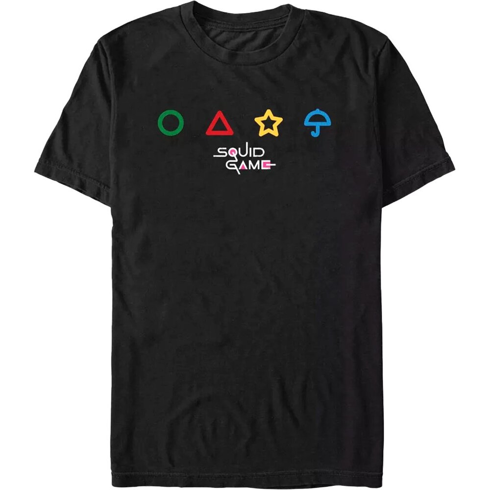 NETFLIX Men's Squid Game Colorful Symbols T-Shirt Size Large 42-44 NWT